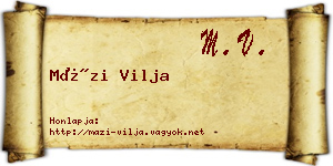Mázi Vilja névjegykártya